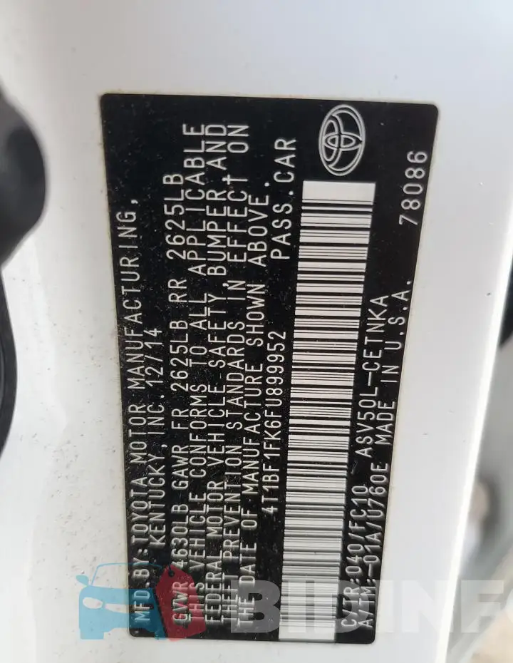 4T1BF1FK6FU899952 Photo# 13