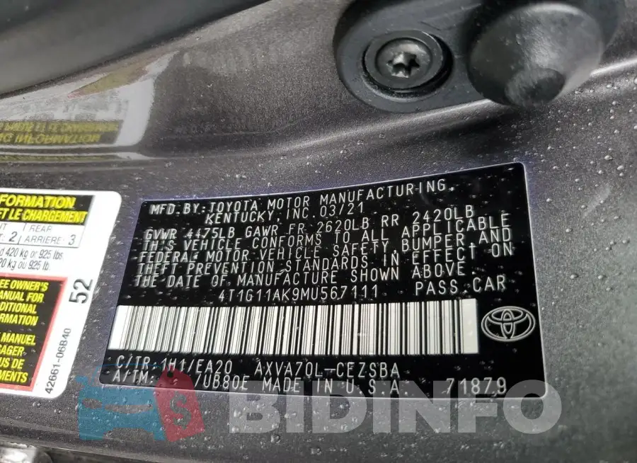 4T1G11AK9MU567111 Photo# 12