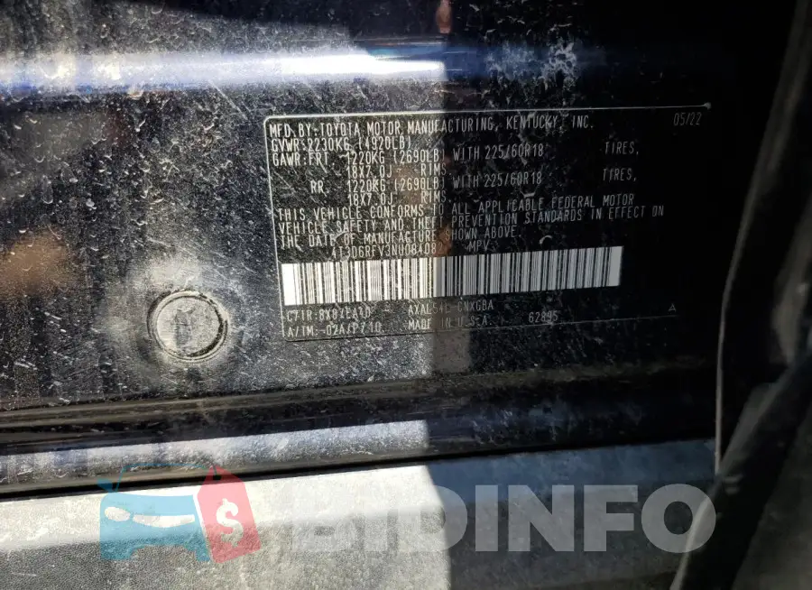 4T3D6RFV3NU084082 Photo# 13