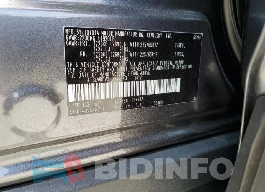 4T3LWRFVXRU147843 Photo# 13