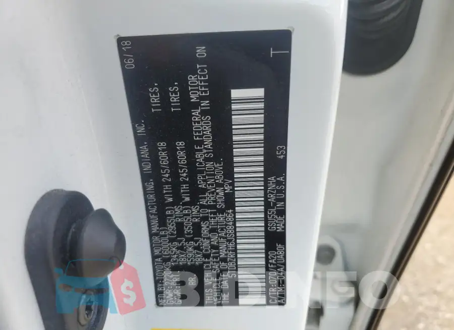5TDBZRFH6JS884864 Photo# 12