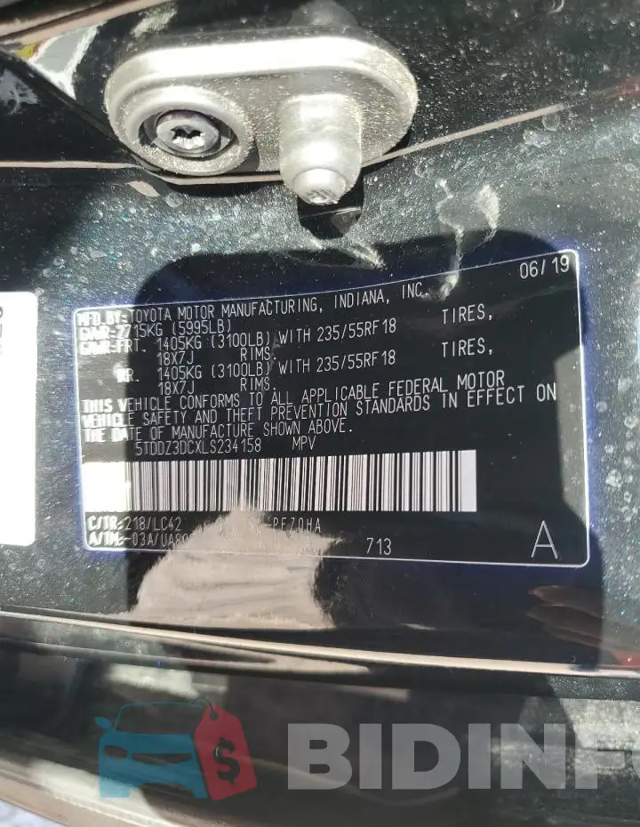 5TDDZ3DCXLS234158 Photo# 13