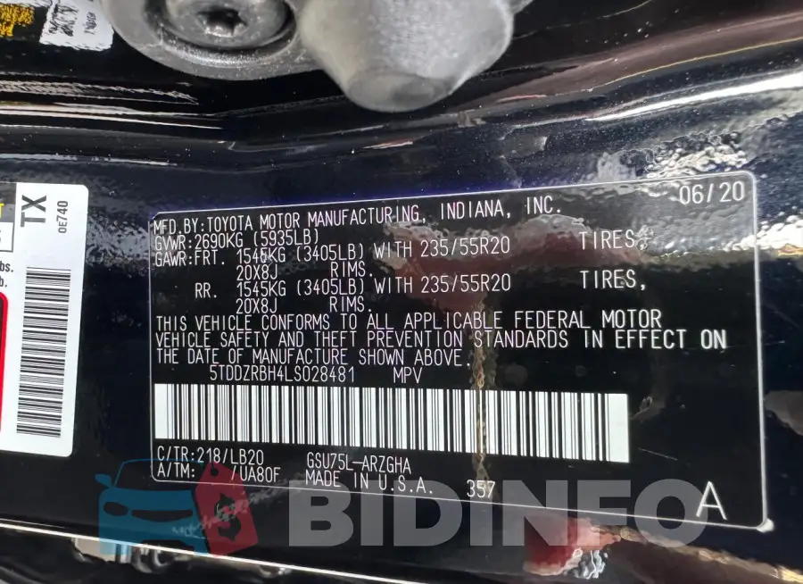 5TDDZRBH4LS028481 Photo# 10