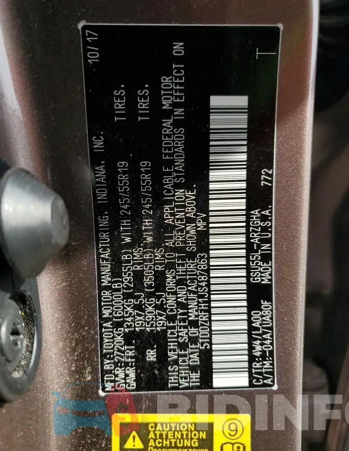 5TDDZRFH1JS487863 Photo# 13