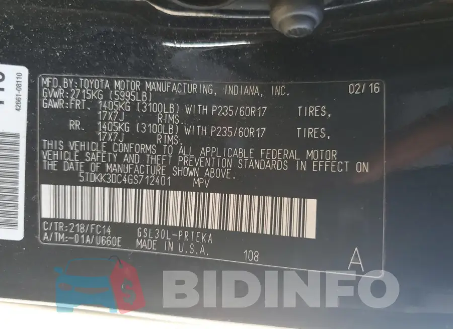 5TDKK3DC4GS712401 Photo# 13