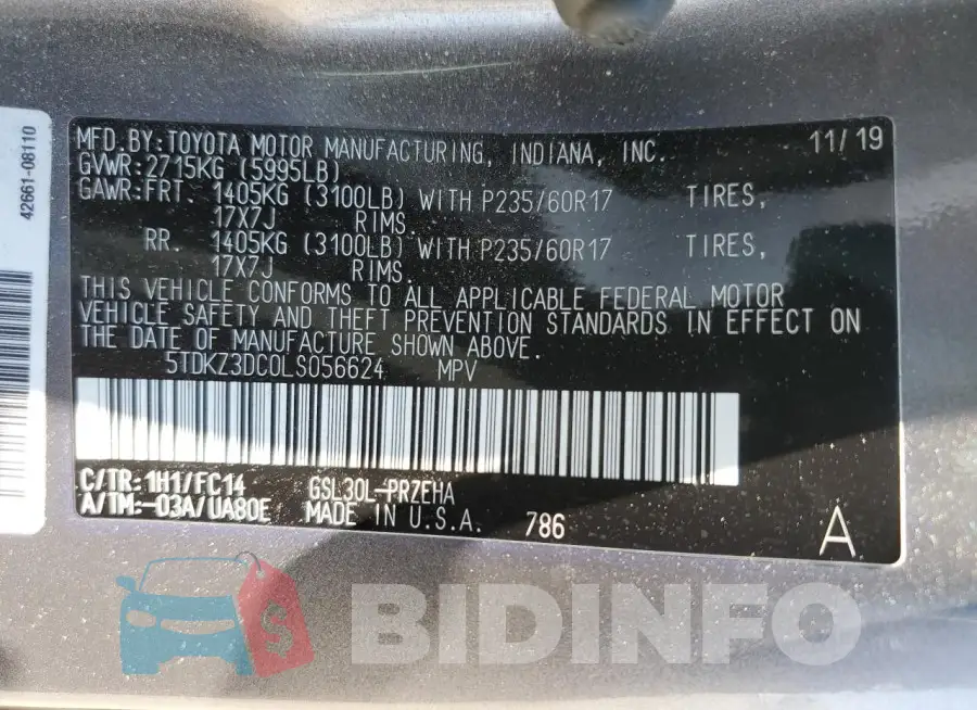 5TDKZ3DC0LS056624 Photo# 14