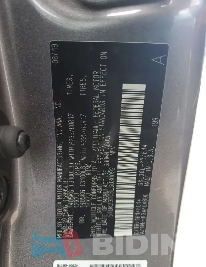 5TDKZ3DC6LS030092 Photo# 14