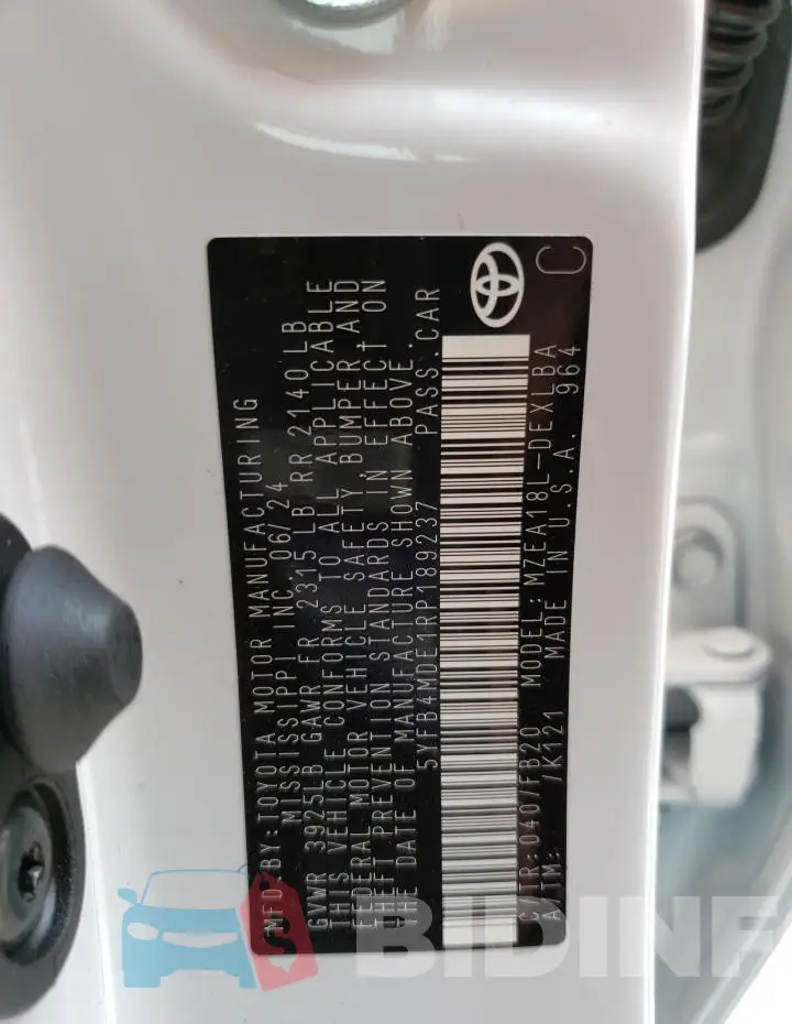 5YFB4MDE1RP189237 Photo# 12