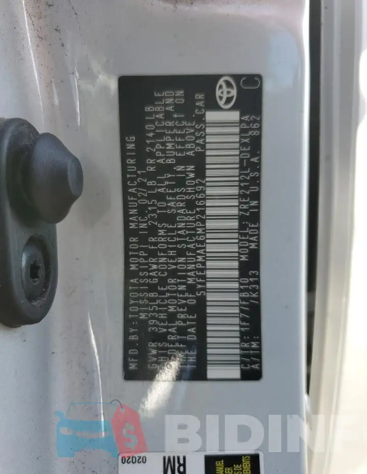 5YFEPMAE6MP216692 Photo# 12