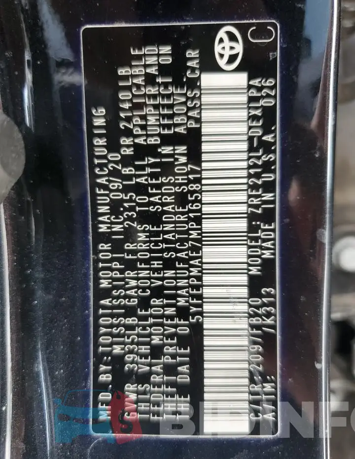 5YFEPMAE7MP165817 Photo# 13