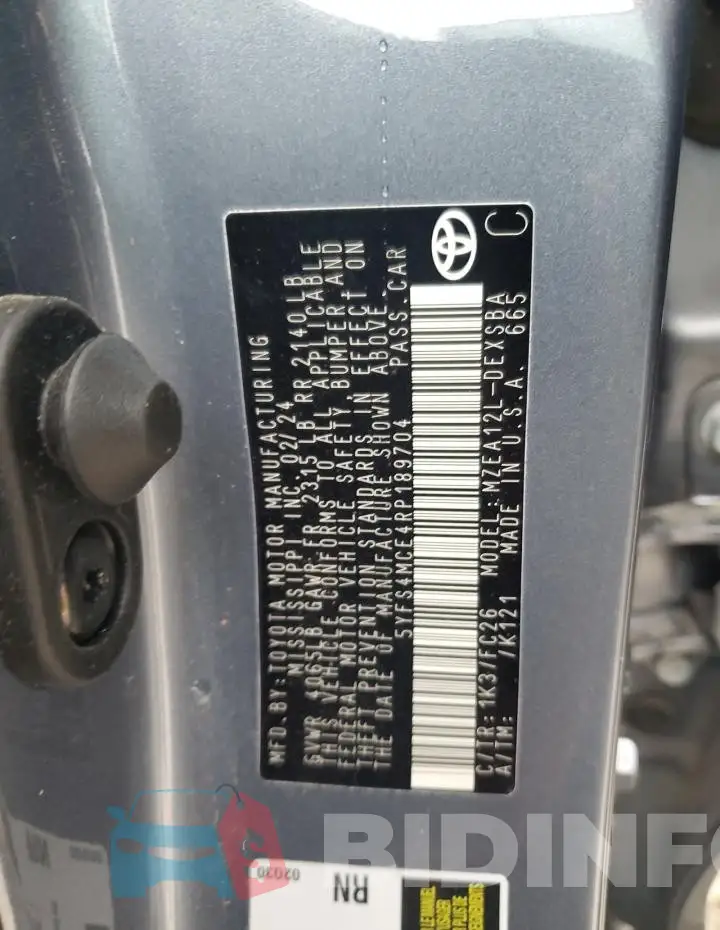 5YFS4MCE4RP189704 Photo# 12