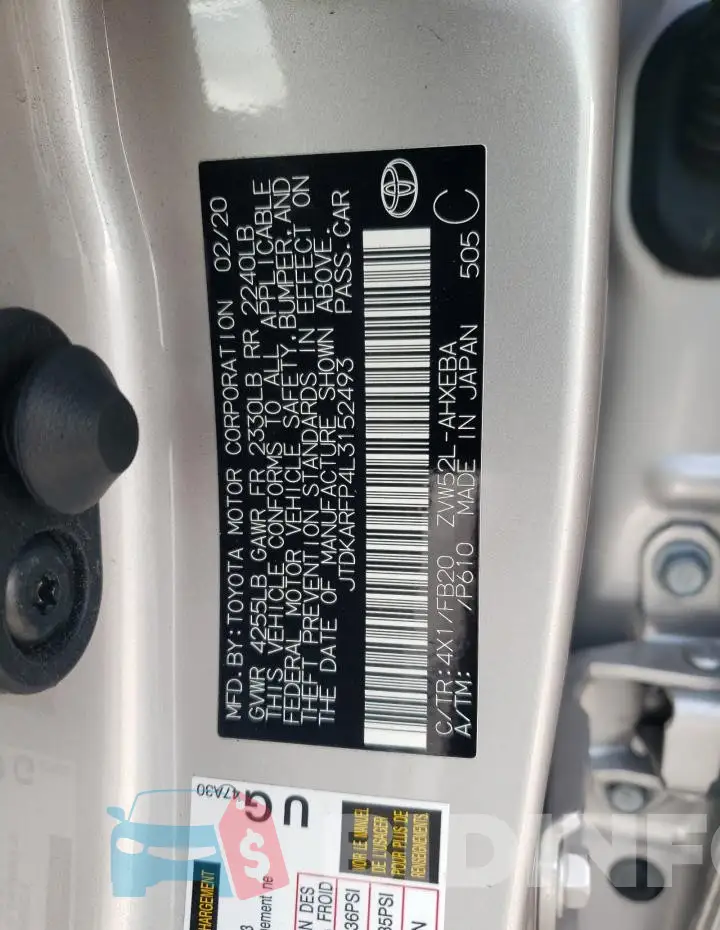 JTDKARFP4L3152493 Photo# 13
