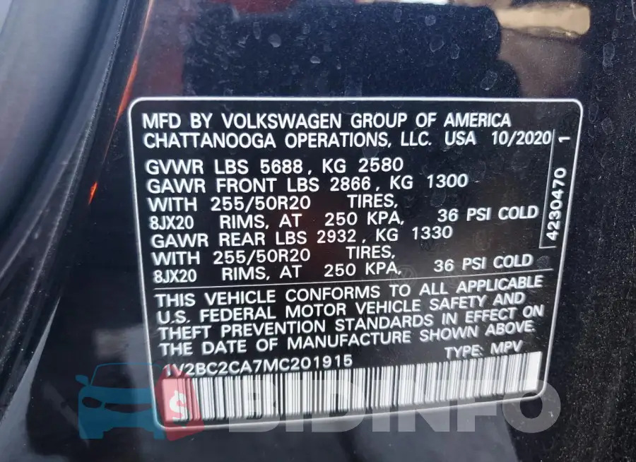 1V2BC2CA7MC201915 Photo# 13
