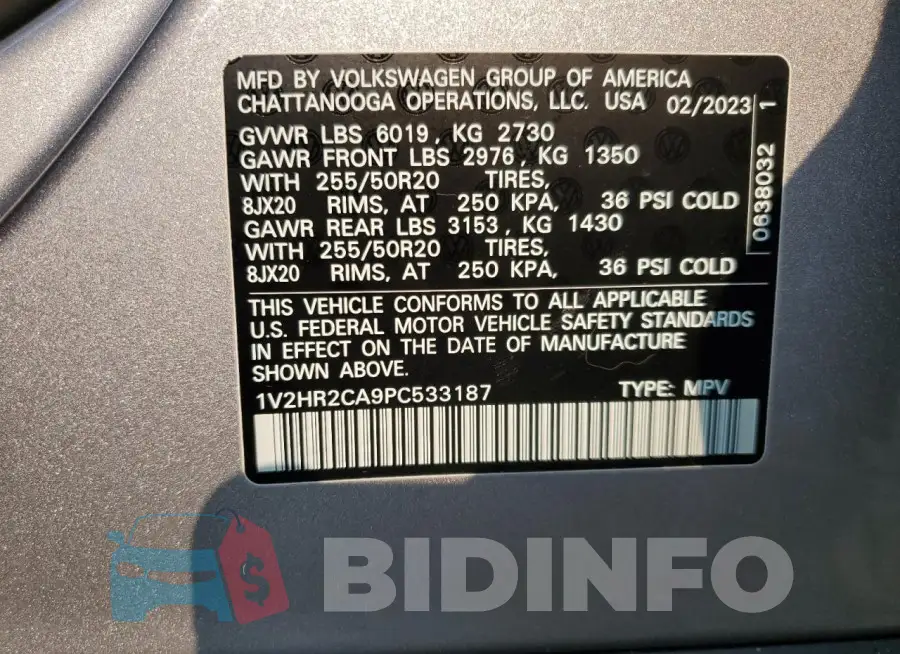 1V2HR2CA9PC533187 Photo# 13