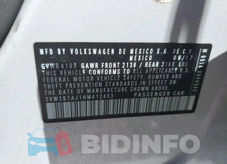 3VW2B7AJ1HM412453 Photo# 12
