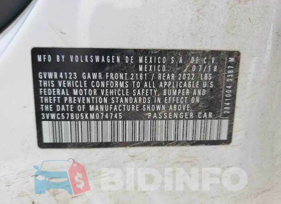 3VWC57BU5KM074745 Photo# 12