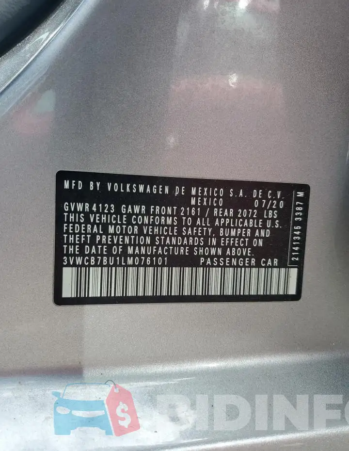 3VWCB7BU1LM076101 Photo# 12