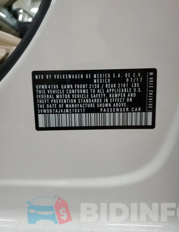 3VWDB7AJ4JM210317 Photo# 13