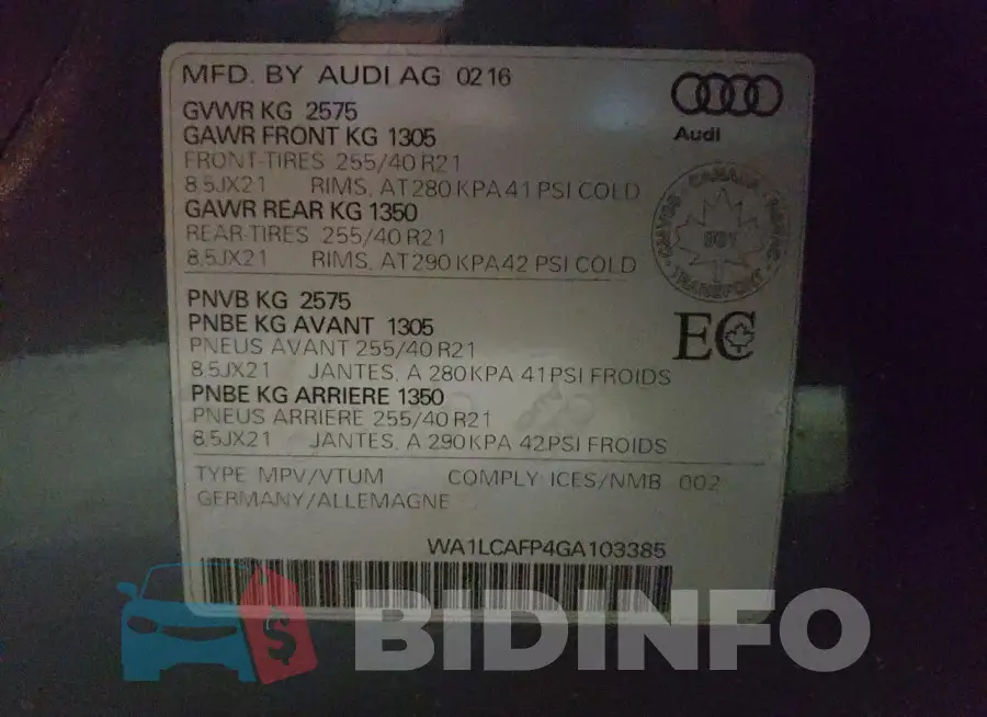 WA1LCAFP4GA103385 Photo# 14