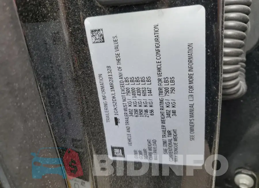 1GKS2DKL1MR281328 Photo# 13