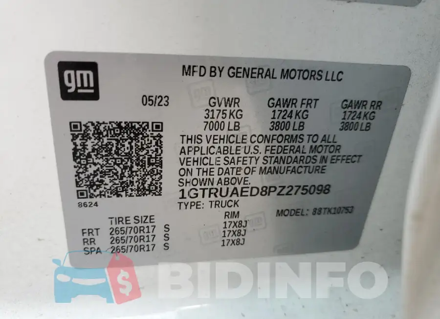 1GTRUAED8PZ275098 Photo# 12