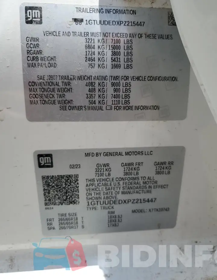 1GTUUDEDXPZ215447 Photo# 12