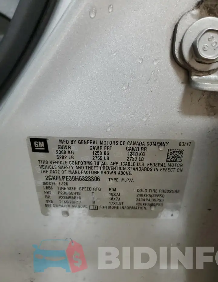 2GKFLPE39H6323306 Photo# 14