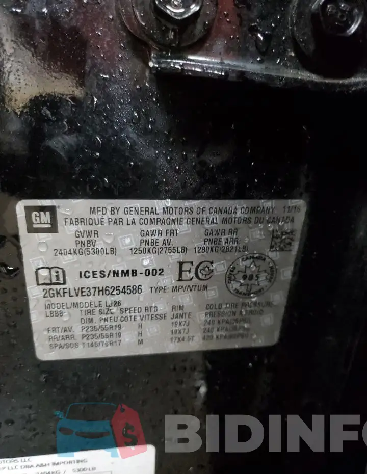 2GKFLVE37H6254586 Photo# 13