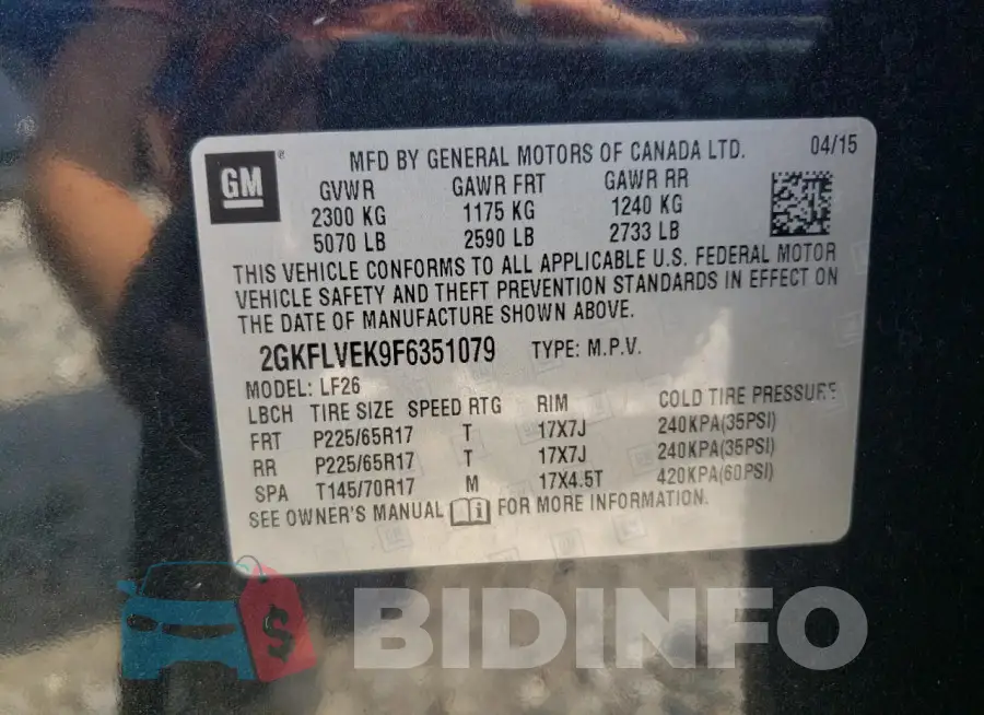2GKFLVEK9F6351079 Photo# 13