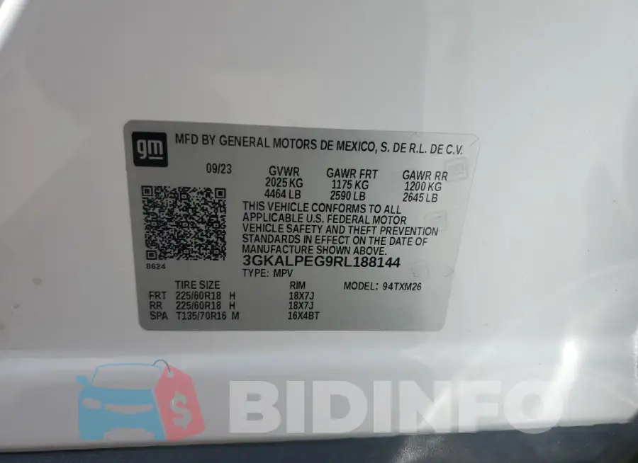 3GKALPEG9RL188144 Photo# 14