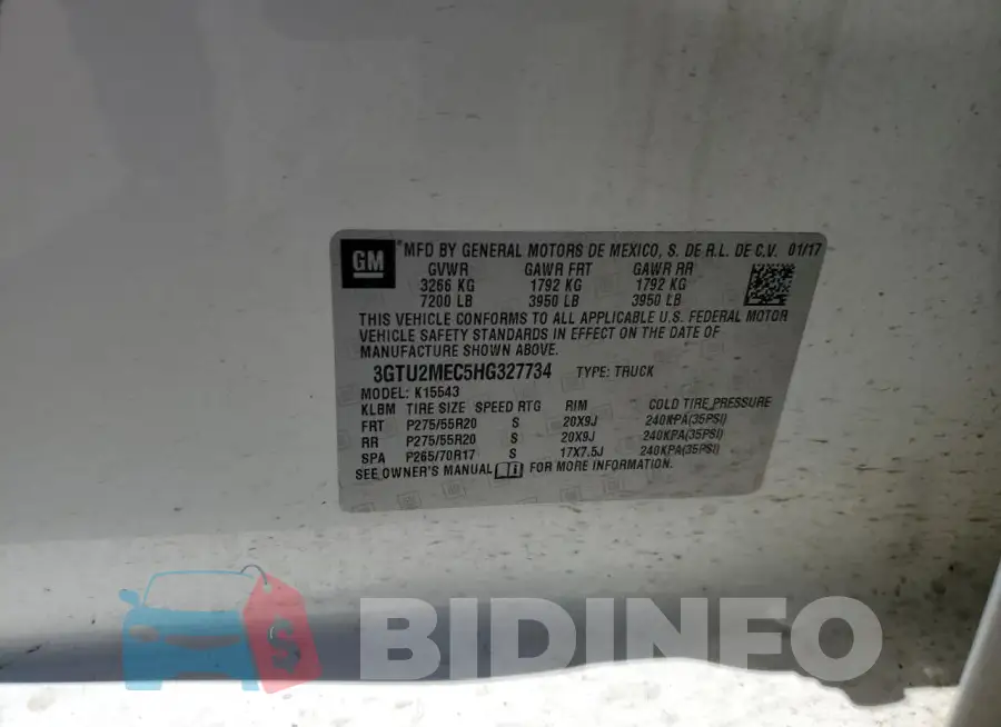 3GTU2MEC5HG327734 Photo# 12