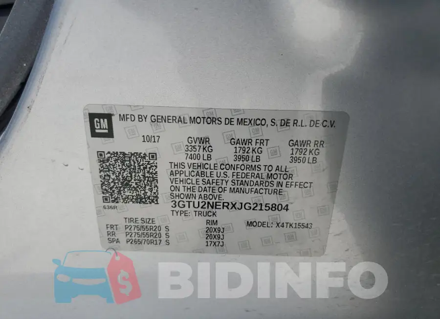 3GTU2NERXJG215804 Photo# 13