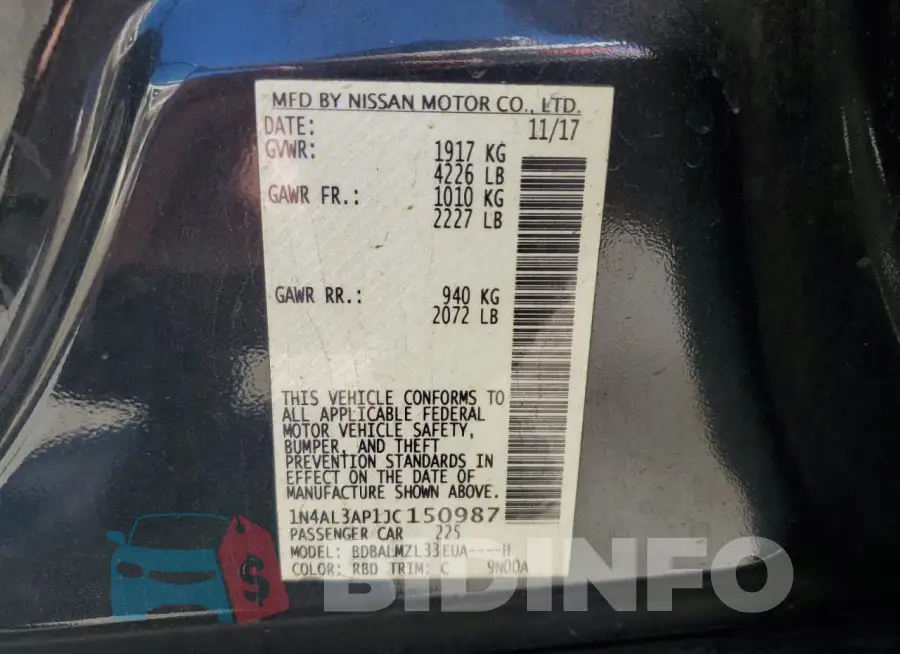 1N4AL3AP1JC150987 Photo# 12