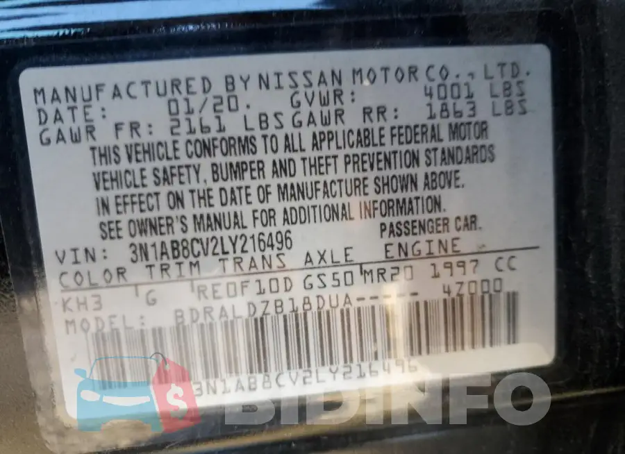 3N1AB8CV2LY216496 Photo# 12
