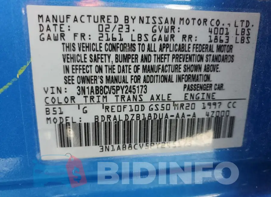 3N1AB8CV5PY245173 Photo# 12