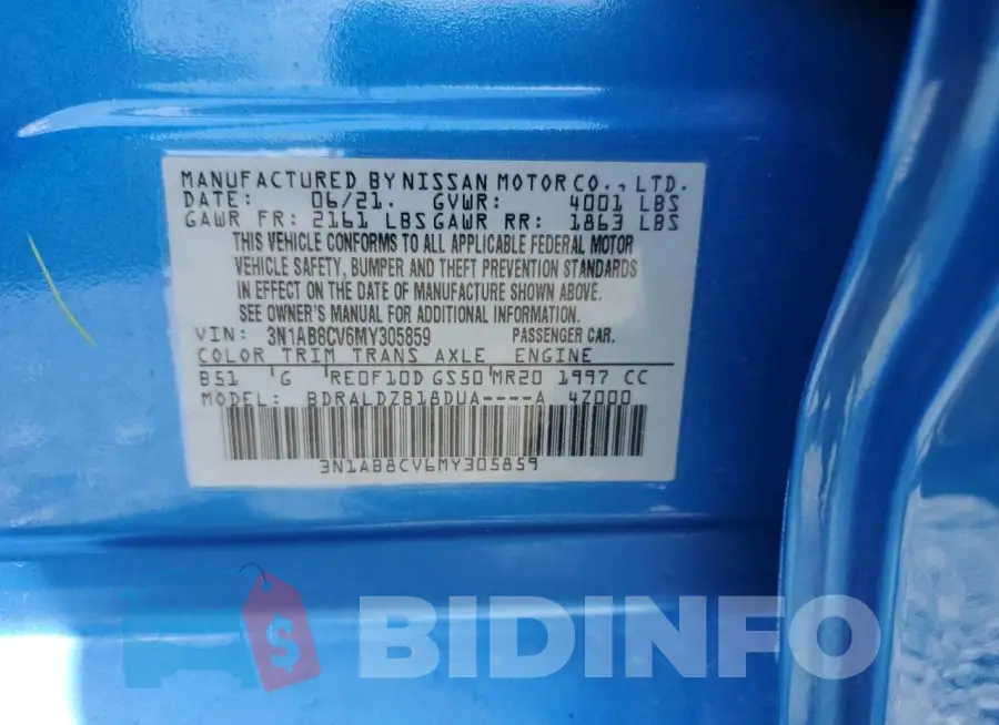 3N1AB8CV6MY305859 Photo# 12
