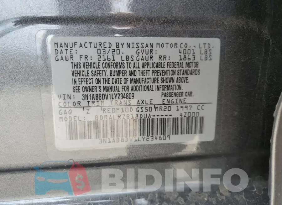 3N1AB8DV1LY234809 Photo# 12