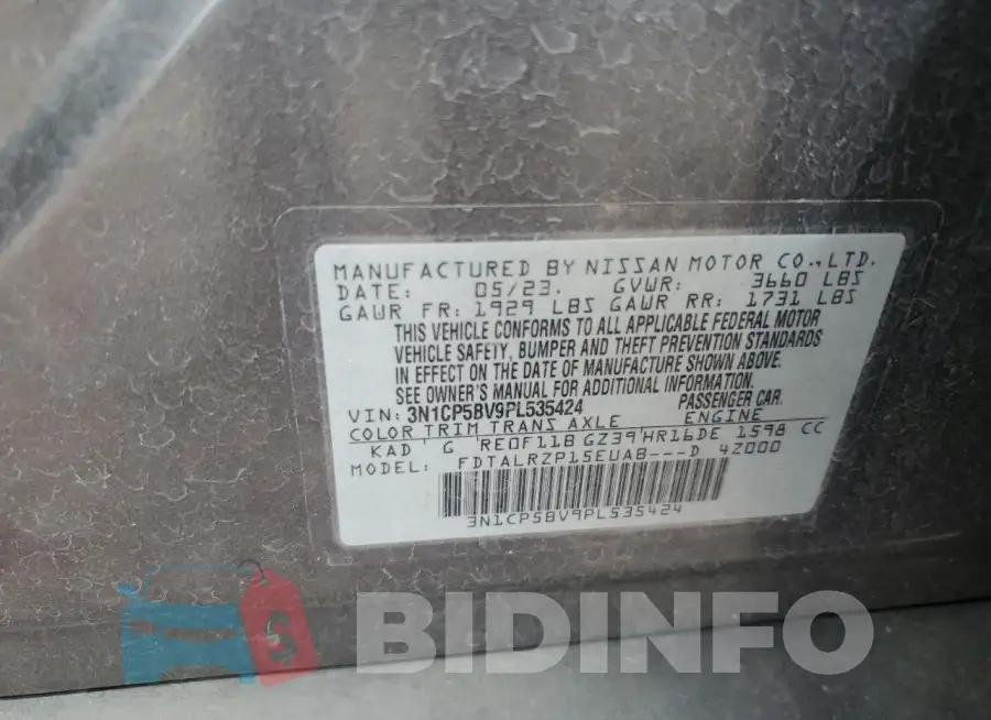 3N1CP5BV9PL535424 Photo# 13