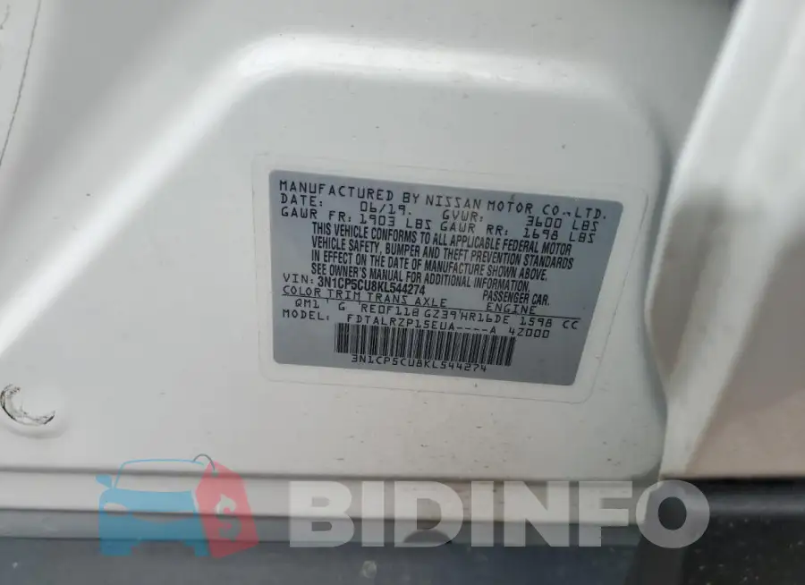 3N1CP5CU8KL544274 Photo# 12