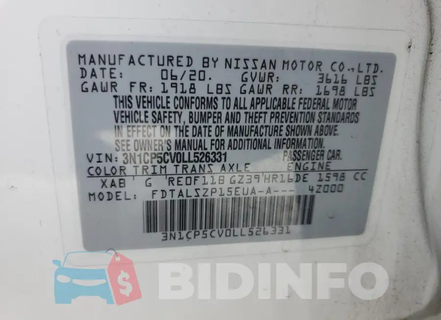 3N1CP5CV0LL526331 Photo# 13