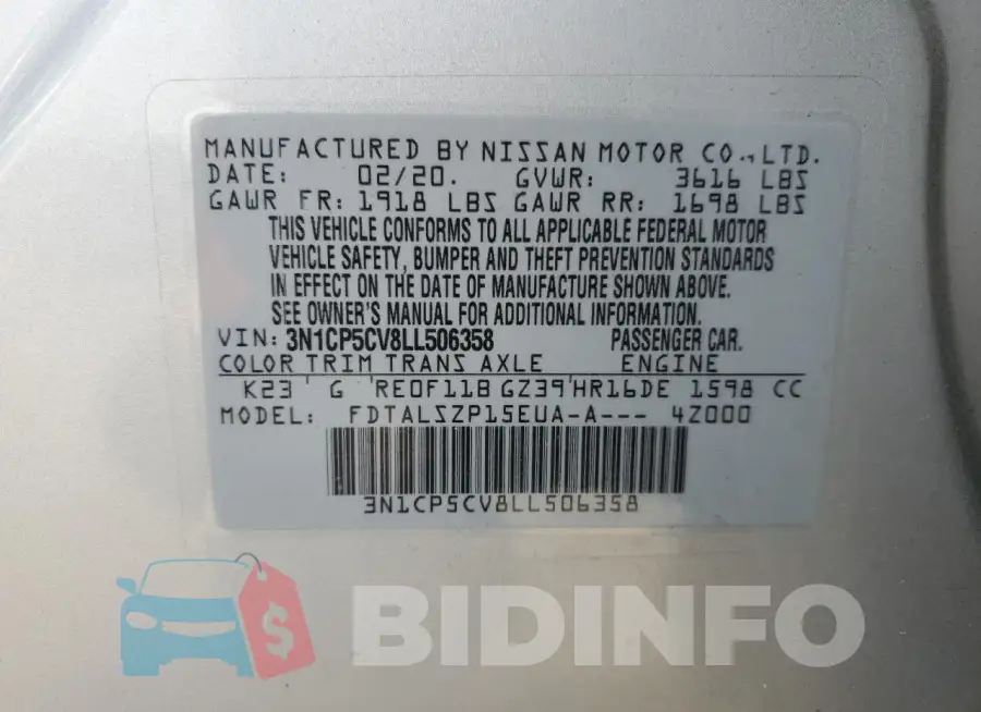 3N1CP5CV8LL506358 Photo# 12