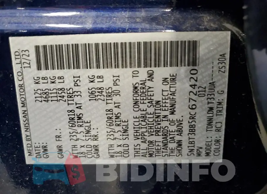 5N1BT3BB5RC672420 Photo# 13