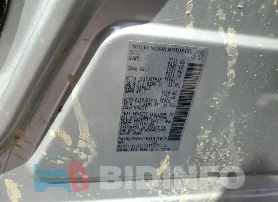 5N1DR2MN0JC605267 Photo# 13