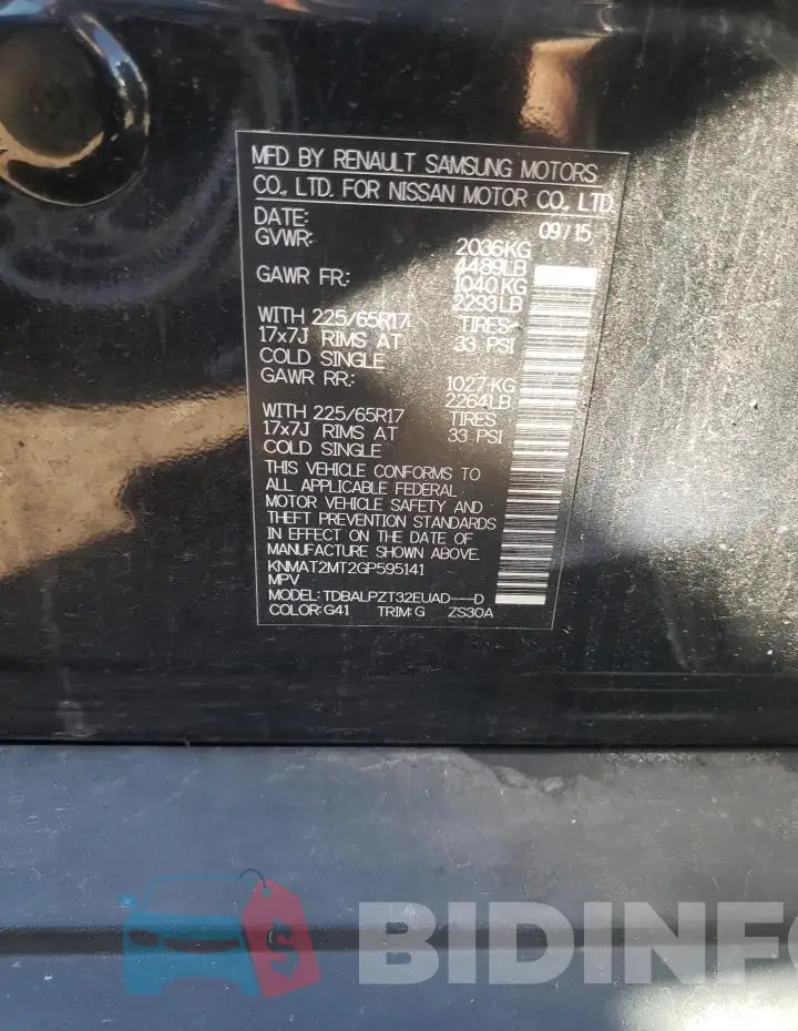 KNMAT2MT2GP595141 Photo# 12
