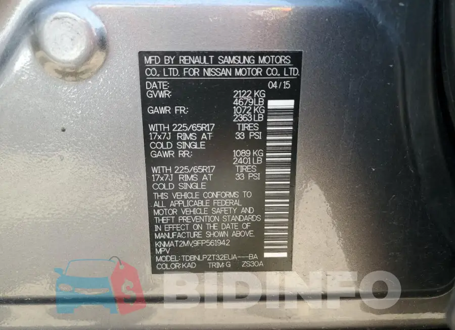 KNMAT2MV9FP561942 Photo# 13
