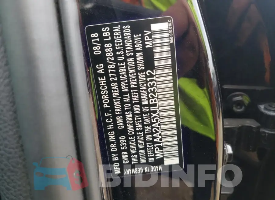 WP1AA2A5XJLB23312 Photo# 13