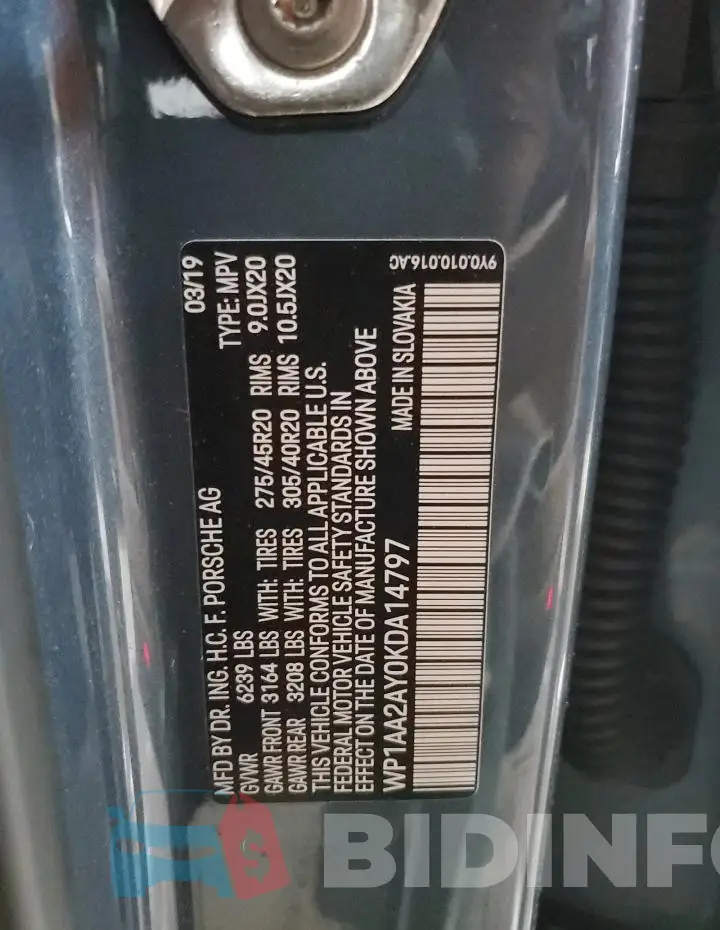 WP1AA2AY0KDA14797 Photo# 14