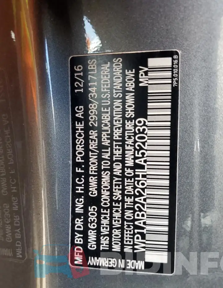 WP1AB2A26HLA52039 Photo# 13
