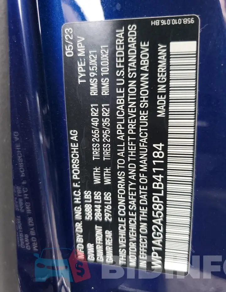 WP1AG2A58PLB41184 Photo# 13
