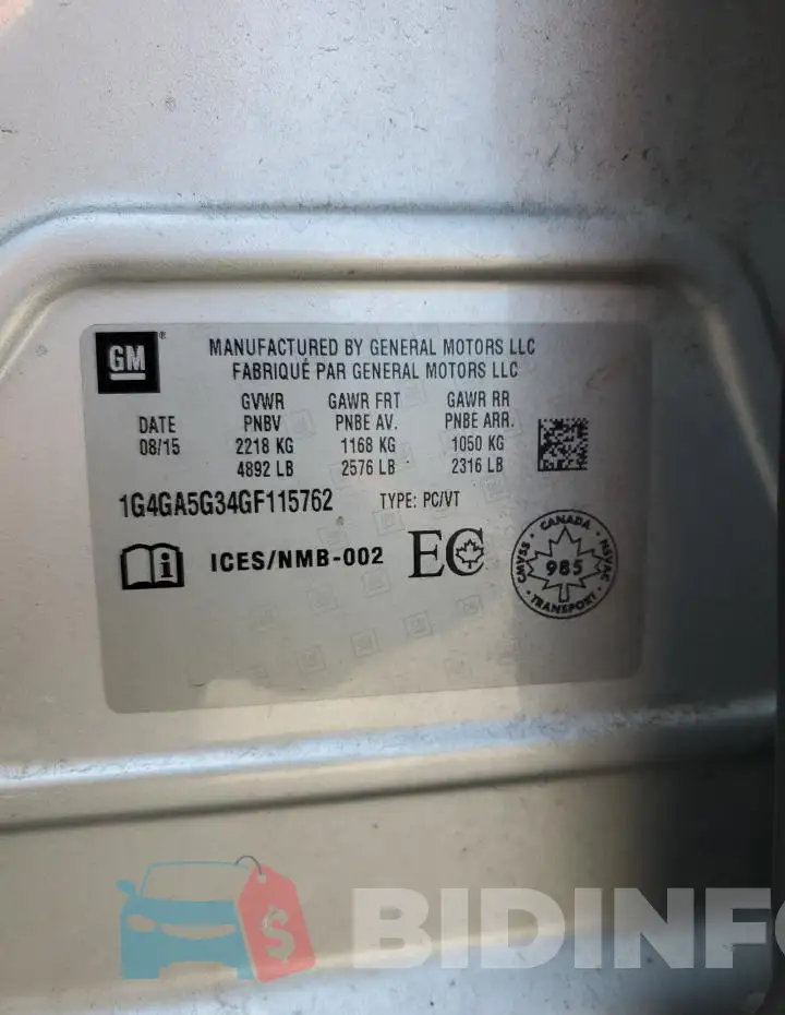 1G4GA5G34GF115762 Photo# 12